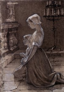 Ragazze contadine francesi che pregano da George Clausen